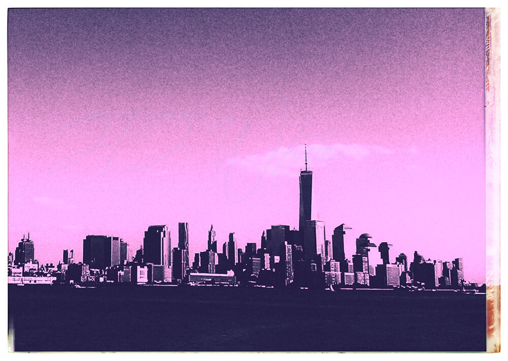 An edited photo of Manhattan's skyline titled 'There Was A Time', which is from the City Slick collection of JTJ' White's City Series photography album